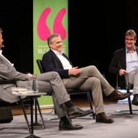 lit.COLOGNE 2018: Boris Palmer, Axel Hacke und Jürgen Wiebicke (v.l.n.r.) reden über den Anstand in schwierigen Zeiten. © Ast/Jürgens