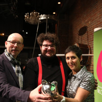 lit.COLOGNE 2018: Christoph Preuß, der diesjährige Debütpreisgewinner Axel Ranisch und Moderatorin Monika Schärer. © Ast/Jürgens