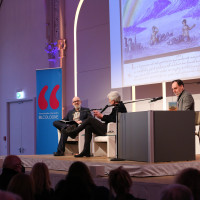 lit.COLOGNE 2022: Thomas Böhm, Karl Ove Knausgård, Thomas Loibl ©Ast/Juergens