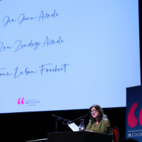 lit.COLOGNE 2023: Zan Zendegi Azadi – Jin Jian Azadi – Frau, Leben, Freiheit. Eva Matthes ©Ast/Juergens