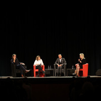 lit.COLOGNE 2023: Svenja Flaßpöhler, Michel Friedman und Richard David Precht über die Frage: „Wie viel Moral vertragen Politik und Gesellschaft?“ ©Ast/Juergens