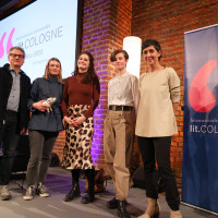 lit.COLOGNE 2023: Die Wilde 13. Der lit.COLOGNE-Debütpreis 2023 mit Cecilia Joyce Röski, Lisa Roy und Esther Schüttpelz. Mod.: Monika Schärer ©Ralf Jürgens