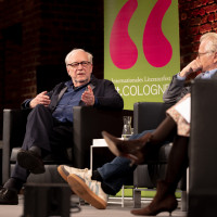 lit.COLOGNE 2025: 24.03. Zwischen Realpolitik und Utopie – mit Daniel Cohn-Bendit und Claus Leggewie zurück zur Wirklichkeit. Mod.: Ferdos Forudastan ©Hieronymus Rönneper
