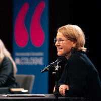 lit.COLOGNE 2025: 29.03.: Für immer – Maja Lunde und Mariele Millowitsch über eine Welt im Stillstand. Mod.: Angela Spizig ©Hieronymus Rönneper