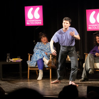 lit.COLOGNE 2026: 15.03. VA60: Der lit.COLOGNE-Debütpreis 2026 mit Nefeli Kavouras, Clara Leinemann und Son Lewandowski, Mod.: Marie-Christine Knop © Katja Tauber