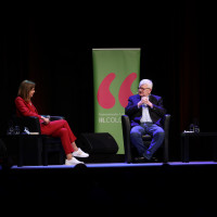 lit.COLOGNE Sonderedition 2021: Anja Bröker und Joschka Fischer ©Ast/Juergens