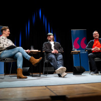 lit.COLOGNE spezial 2025: 19.10. ERIK UND RICK ZABEL ÜBER DIE FREIHEIT AUF DEM RENNRAD. Mod.: Okka Gundel ©Hieronymus Rönneper